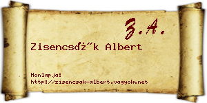 Zisencsák Albert névjegykártya