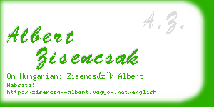 albert zisencsak business card